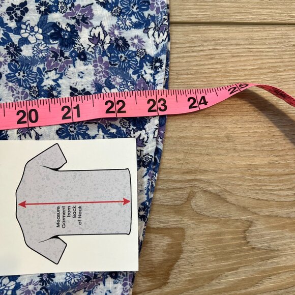 Karen Scott Blue Floral Button Down Shirt - Picture 7 of 9